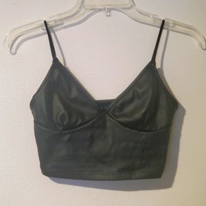 Faux Leather Crop Top